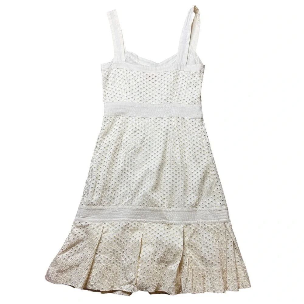 Tory Burch Berdine eyelet dress in white cotton. 2